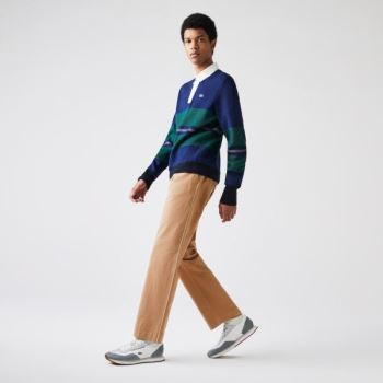 Lacoste LIVE Five-Pocket Chino Pants - Kalhoty Pánské Béžový | CZ-cn93DA